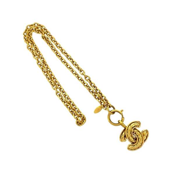 CHANEL Authentic Vintage Gold Logo Necklace - Picture 3 of 4